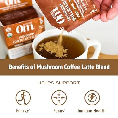 OM MUSHROOM SUPERFOOD Coffee Latte Blend 8.47 oz | Functional Mushroom Powder with Lion’s Mane & Cordyceps for Energy & Focus thumbnail 6