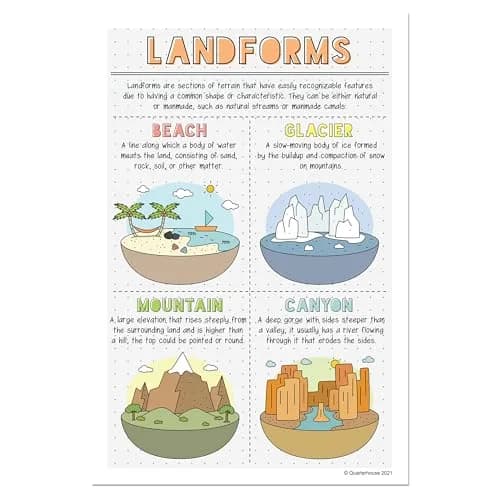 Quarterhouse Landforms and Habitats Classroom Posters Set | Educational Geography Wall Decor for K-2 Students thumbnail 8