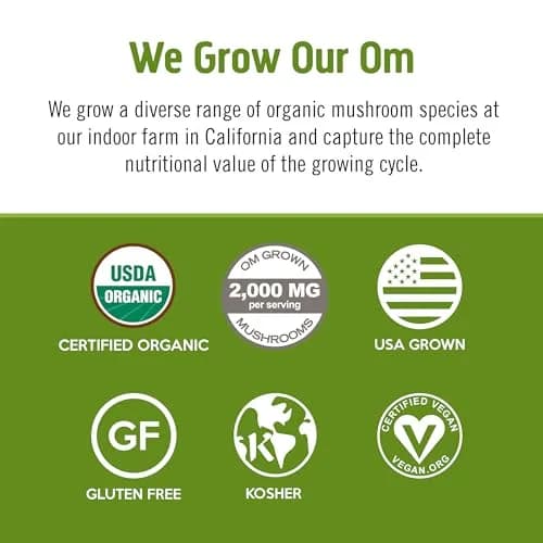 OM MUSHROOM SUPERFOOD Matcha Latte Blend – Green Tea Mushroom Powder with Lion’s Mane, Reishi, Chaga & Turkey Tail – 8.47 oz Canister (30 Servings) thumbnail 4