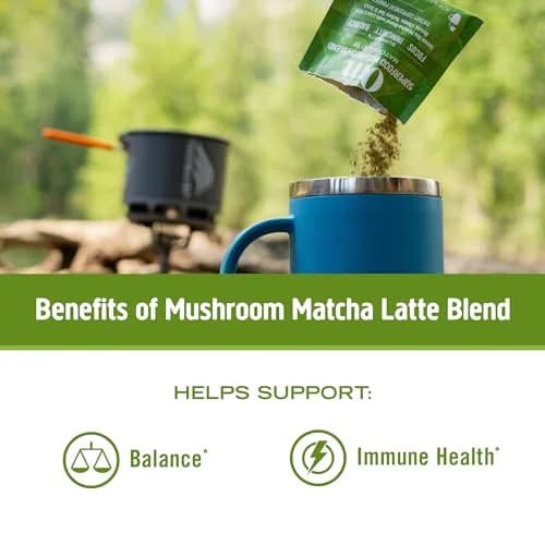 OM MUSHROOM SUPERFOOD Matcha Latte Blend – Green Tea Mushroom Powder with Lion’s Mane, Reishi, Chaga & Turkey Tail – 8.47 oz Canister (30 Servings) thumbnail 6