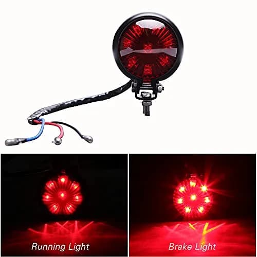 keepdsgn Bates Style LED Tail Light Red 12V | Universal Motorcycle Rear Lamp for Cafe Racer, Bobber, Chopper thumbnail 3