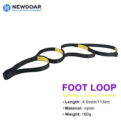NewDoar Foot Ascender Loop for Climbing Tree Arborist Black Green | Adjustable Rope Climbing Aid thumbnail 3