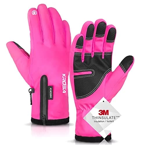krosa -10℉ Winter Gloves for Men Women Made with 3M Thinsulate | Waterproof Ski Gloves for Cold Weather with 10 Touchscreen Fingers thumbnail 1