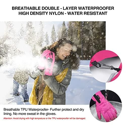 krosa -10℉ Winter Gloves for Men Women Made with 3M Thinsulate | Waterproof Ski Gloves for Cold Weather with 10 Touchscreen Fingers thumbnail 4