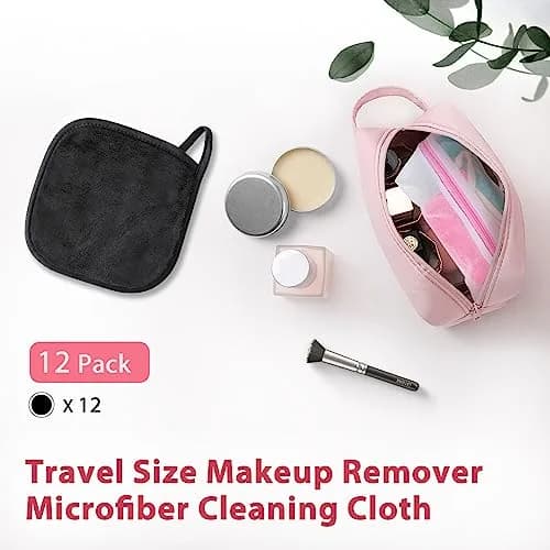 Natwag Reusable Makeup Remover Cloths 6" x 6" (15cm x 15cm) — 12 Pack Grey | Microfiber Face Washcloths for Gentle Cleansing thumbnail 5