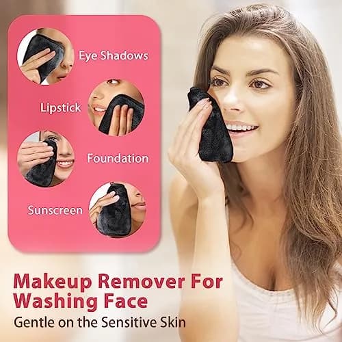 Natwag Reusable Makeup Remover Cloths 6" x 6" (15cm x 15cm) — 12 Pack Grey | Microfiber Face Washcloths for Gentle Cleansing thumbnail 2