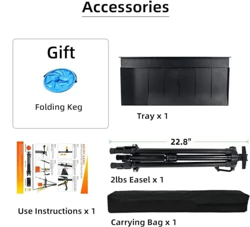 Newzealkids Black Adjustable Art Easel Stand 57cm-155cm (20"-61") | Lightweight Aluminum Tripod for Painting & Display thumbnail 7