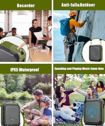 SHIDU Voice Amplifier for Teacher with Portable Microphone Waterproof | 18W Bluetooth PA System, 12H Battery, IPX5 Waterproof thumbnail 5