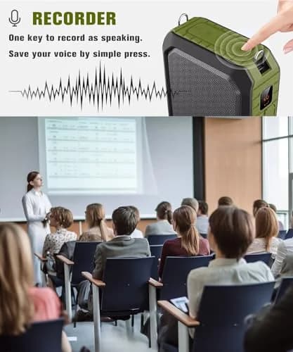 SHIDU Voice Amplifier for Teacher with Portable Microphone Waterproof | 18W Bluetooth PA System, 12H Battery, IPX5 Waterproof thumbnail 6
