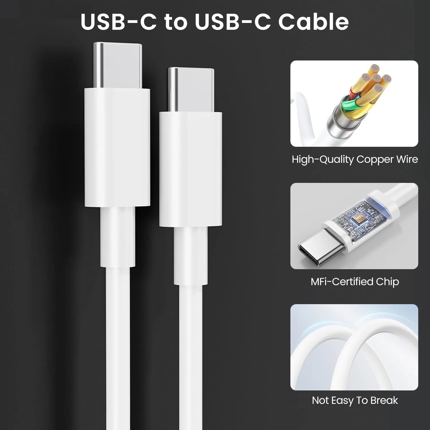 Aevonz 20W USB C Fast Charger & 10ft Cable Set | PD 3.0 Power Adapter for iPads & iPhones - view 4