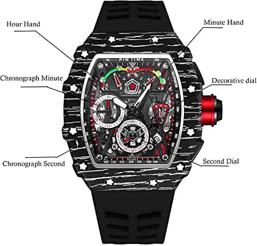 FANMIS Tonneau Square Watch for Men | 45mm Case, Japanese Quartz Movement, Water Resistant 30M thumbnail 5