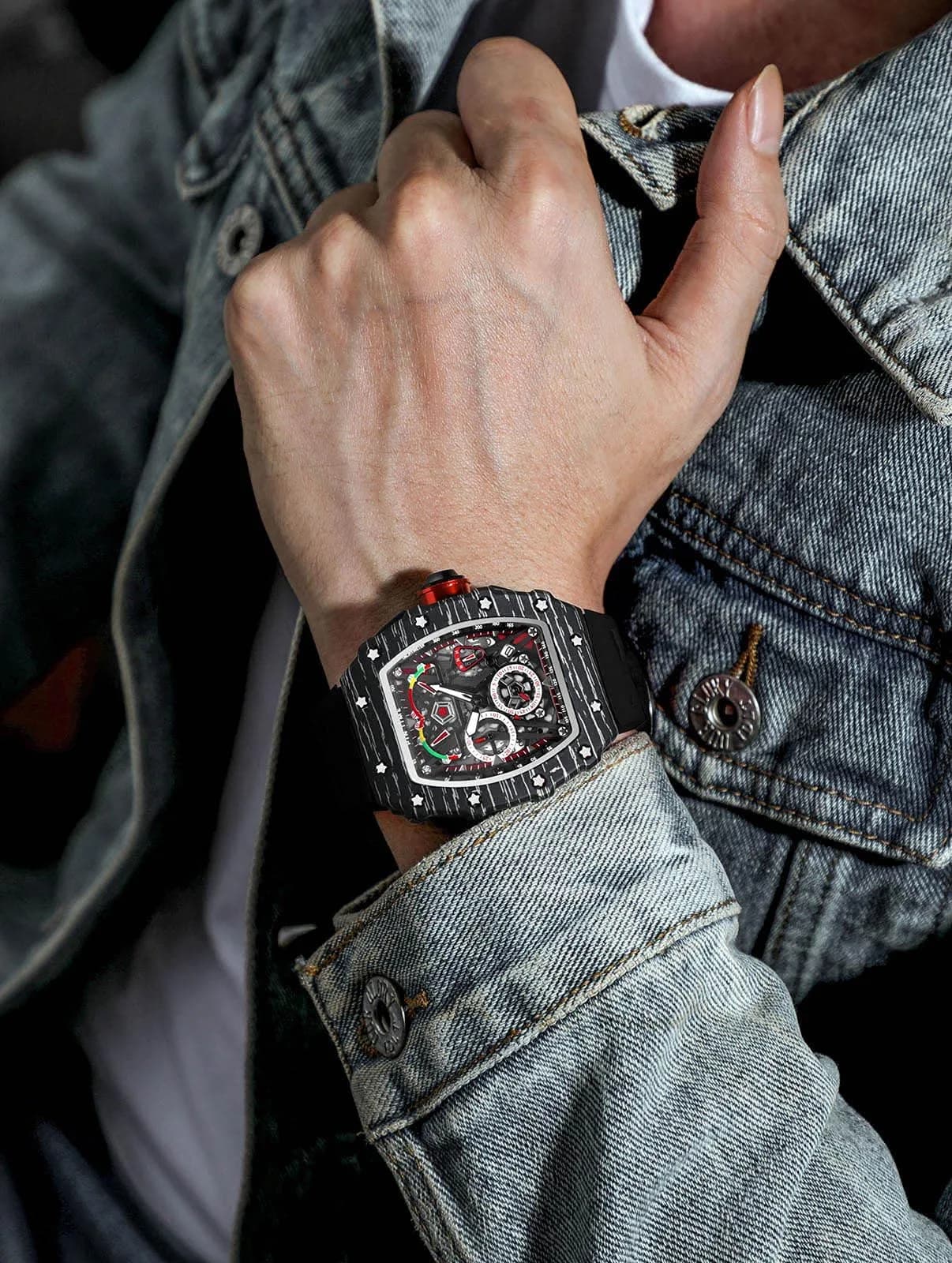 FANMIS Tonneau Square Watch for Men | 45mm Case, Japanese Quartz Movement, Water Resistant 30M - view 6