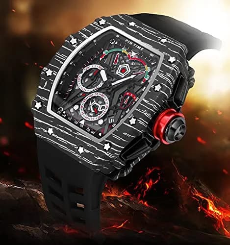FANMIS Tonneau Square Watch for Men | 45mm Case, Japanese Quartz Movement, Water Resistant 30M thumbnail 2