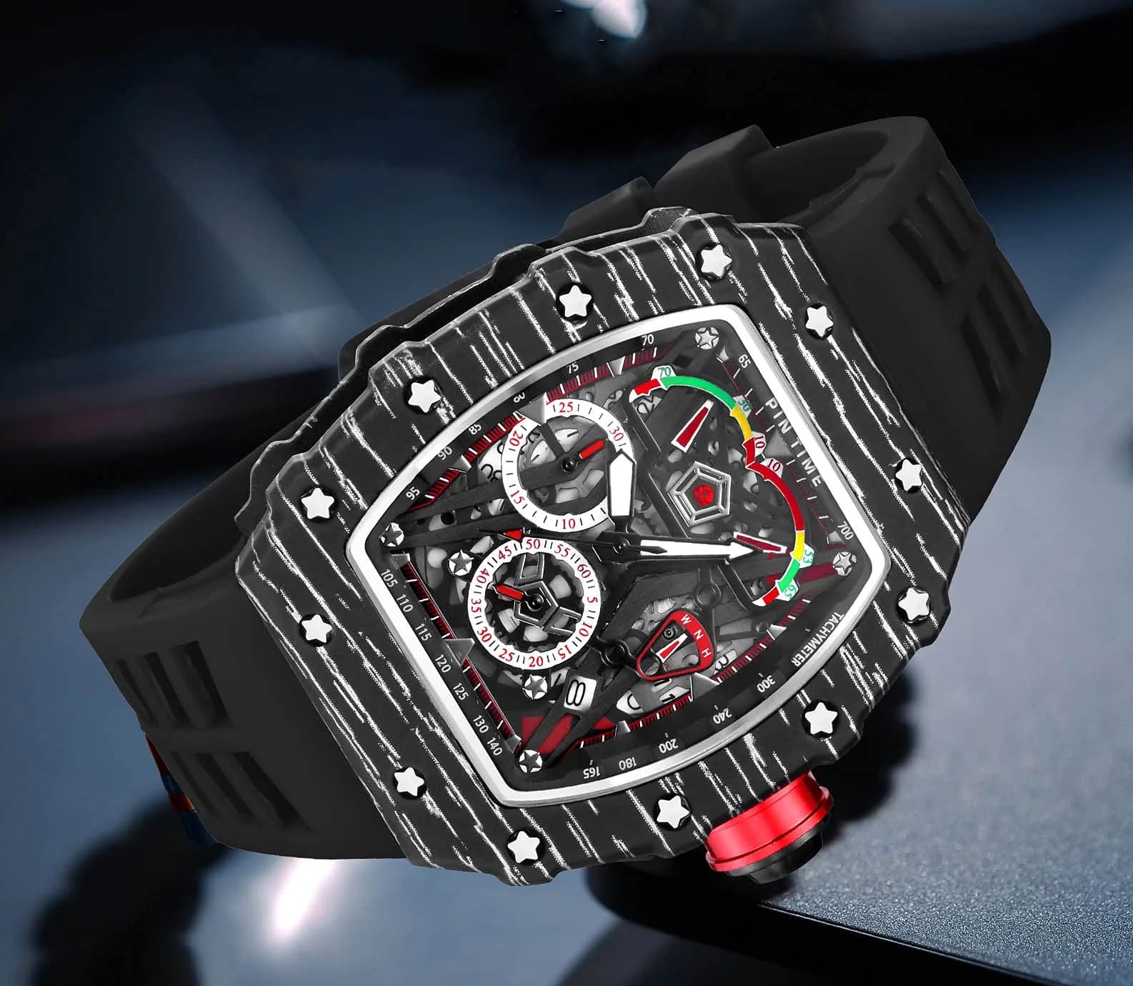 FANMIS Tonneau Square Watch for Men | 45mm Case, Japanese Quartz Movement, Water Resistant 30M - view 3