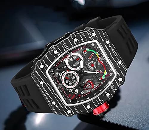 FANMIS Tonneau Square Watch for Men | 45mm Case, Japanese Quartz Movement, Water Resistant 30M thumbnail 3