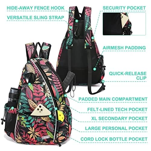 Sucipi Pickleball Bag for Men & Women,Convertible Backpack with Fence Hook | Large Capacity, Water-Resistant Nylon, 6 Paddle Slots thumbnail 4