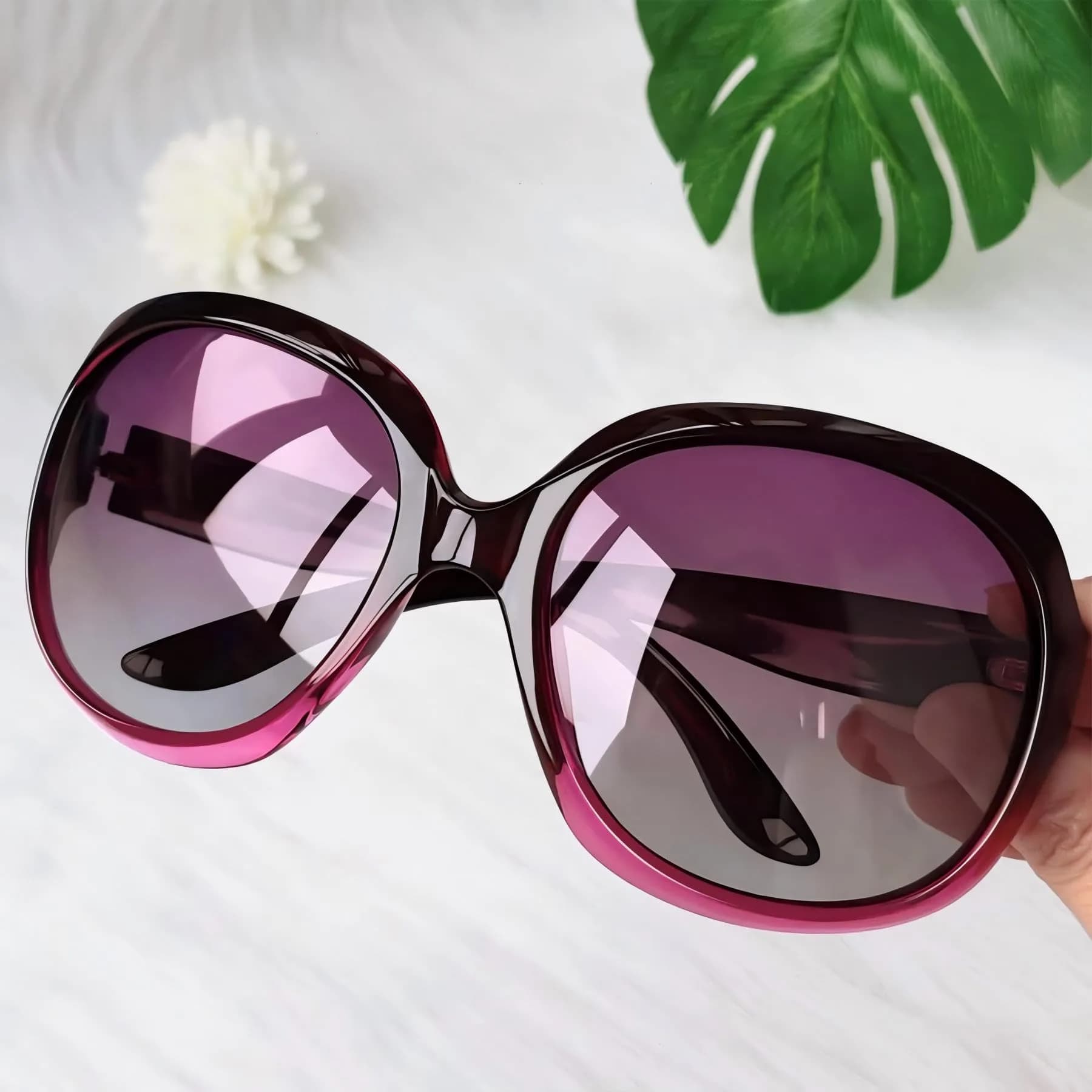 Joopin B14-gradient Purple/Purple Gradient Oversized Butterfly Sunglasses for Women | Polarized UV400 Protection - view 3