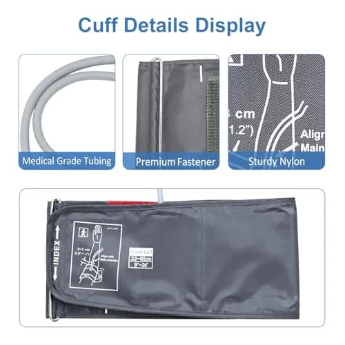 ELERA Extra Large Blood Pressure Cuff 22-60cm (9"-24") | Compatible XL Replacement Cuff with 6 Connectors thumbnail 5