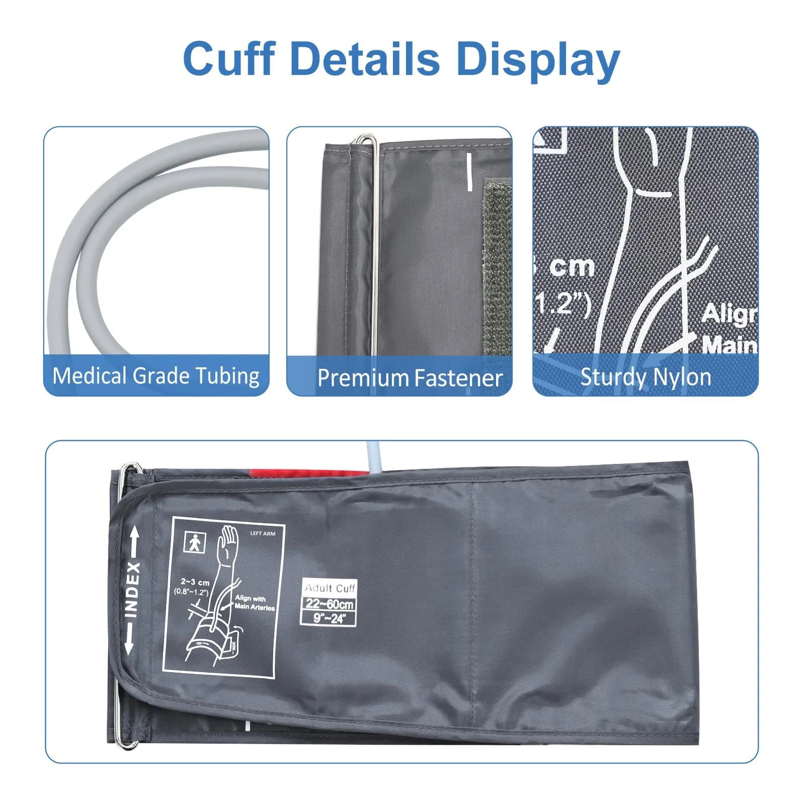 ELERA Extra Large Blood Pressure Cuff 22-60cm (9"-24") | Compatible XL Replacement Cuff with 6 Connectors - view 5