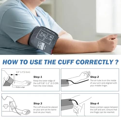 ELERA Extra Large Blood Pressure Cuff 22-60cm (9"-24") | Compatible XL Replacement Cuff with 6 Connectors thumbnail 6