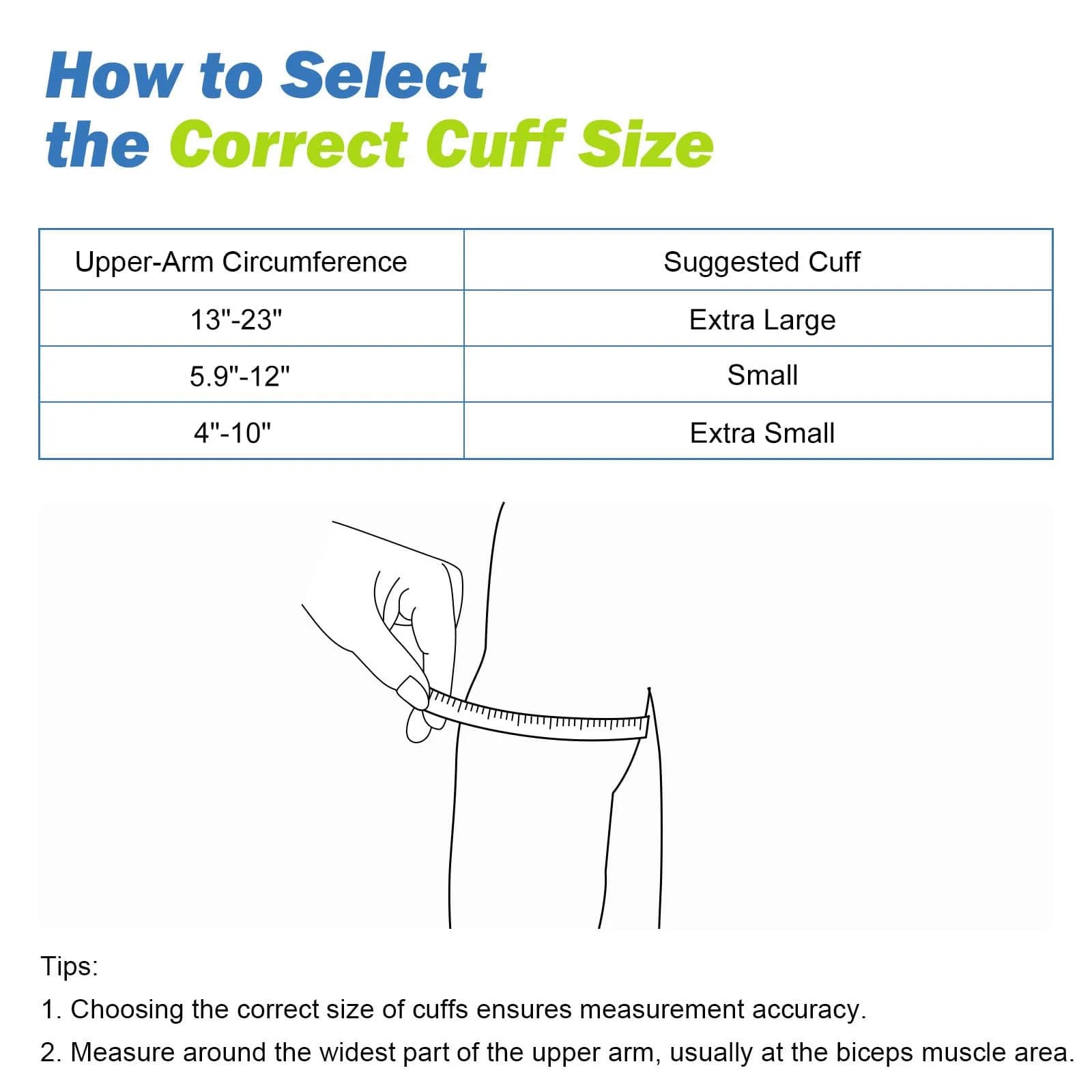 ELERA Extra Large Blood Pressure Cuff 22-60cm (9"-24") | Compatible XL Replacement Cuff with 6 Connectors - view 7