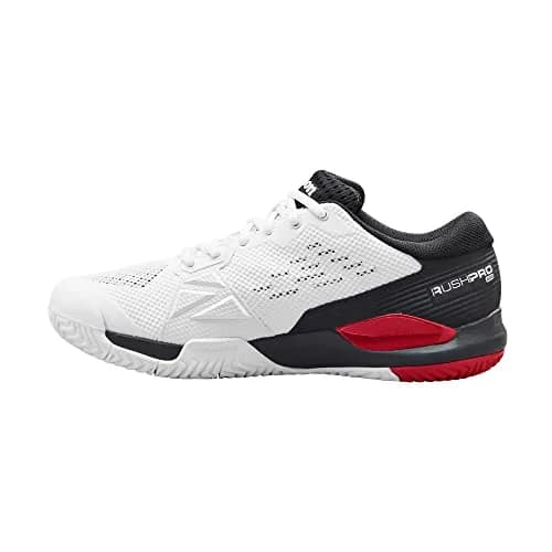 Wilson Rush Pro Ace Men's Tennis Shoe - White/Black/Poppy Red | All Court Stability & Comfort (70-120 chars) thumbnail 6