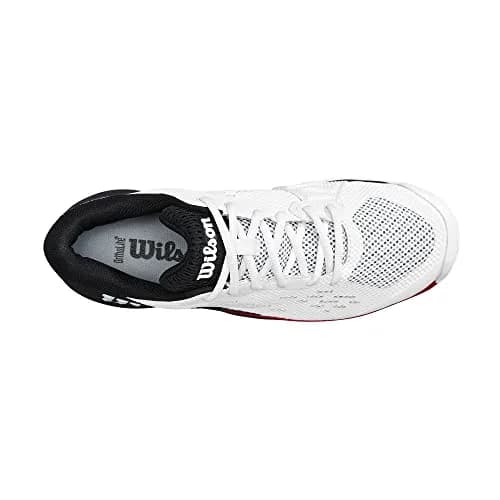 Wilson Rush Pro Ace Men's Tennis Shoe - White/Black/Poppy Red | All Court Stability & Comfort (70-120 chars) thumbnail 8