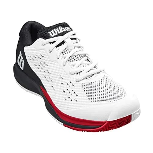 Wilson Rush Pro Ace Men's Tennis Shoe - White/Black/Poppy Red | All Court Stability & Comfort (70-120 chars) thumbnail 2