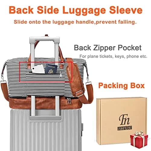 IBFUN Weekender Bags for Women, 21" Travel Duffle Bag with Shoe Compartment | Spacious, Waterproof & Lightweight thumbnail 5