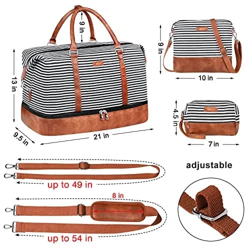 IBFUN Weekender Bags for Women, 21" Travel Duffle Bag with Shoe Compartment | Spacious, Waterproof & Lightweight thumbnail 6