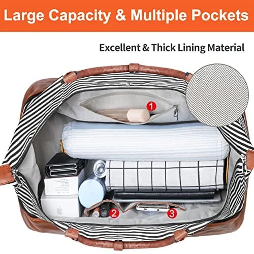 IBFUN Weekender Bags for Women, 21" Travel Duffle Bag with Shoe Compartment | Spacious, Waterproof & Lightweight thumbnail 7