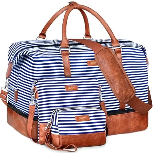 IBFUN Weekender Bags for Women, 21" Travel Duffle Bag with Shoe Compartment | Spacious, Waterproof & Adjustable thumbnail 1
