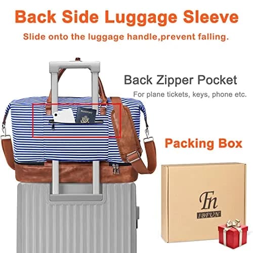 IBFUN Weekender Bags for Women, 21" Travel Duffle Bag with Shoe Compartment | Spacious, Waterproof & Adjustable thumbnail 5