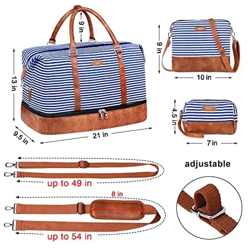 IBFUN Weekender Bags for Women, 21" Travel Duffle Bag with Shoe Compartment | Spacious, Waterproof & Adjustable thumbnail 6