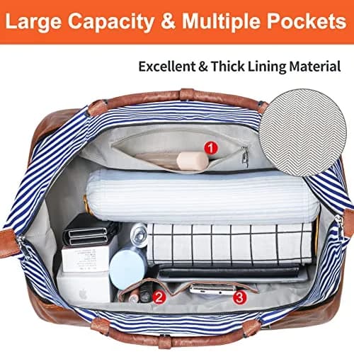 IBFUN Weekender Bags for Women, 21" Travel Duffle Bag with Shoe Compartment | Spacious, Waterproof & Adjustable thumbnail 7