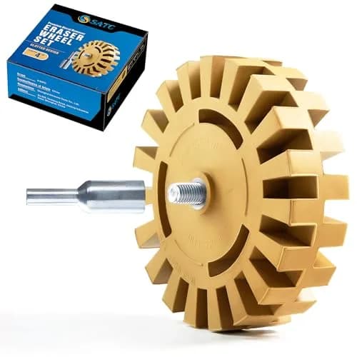 S SATC Eraser Wheel 4 Inch (10.16 cm) Decal Remover with Adapter | Removes Stickers & Adhesives thumbnail 1