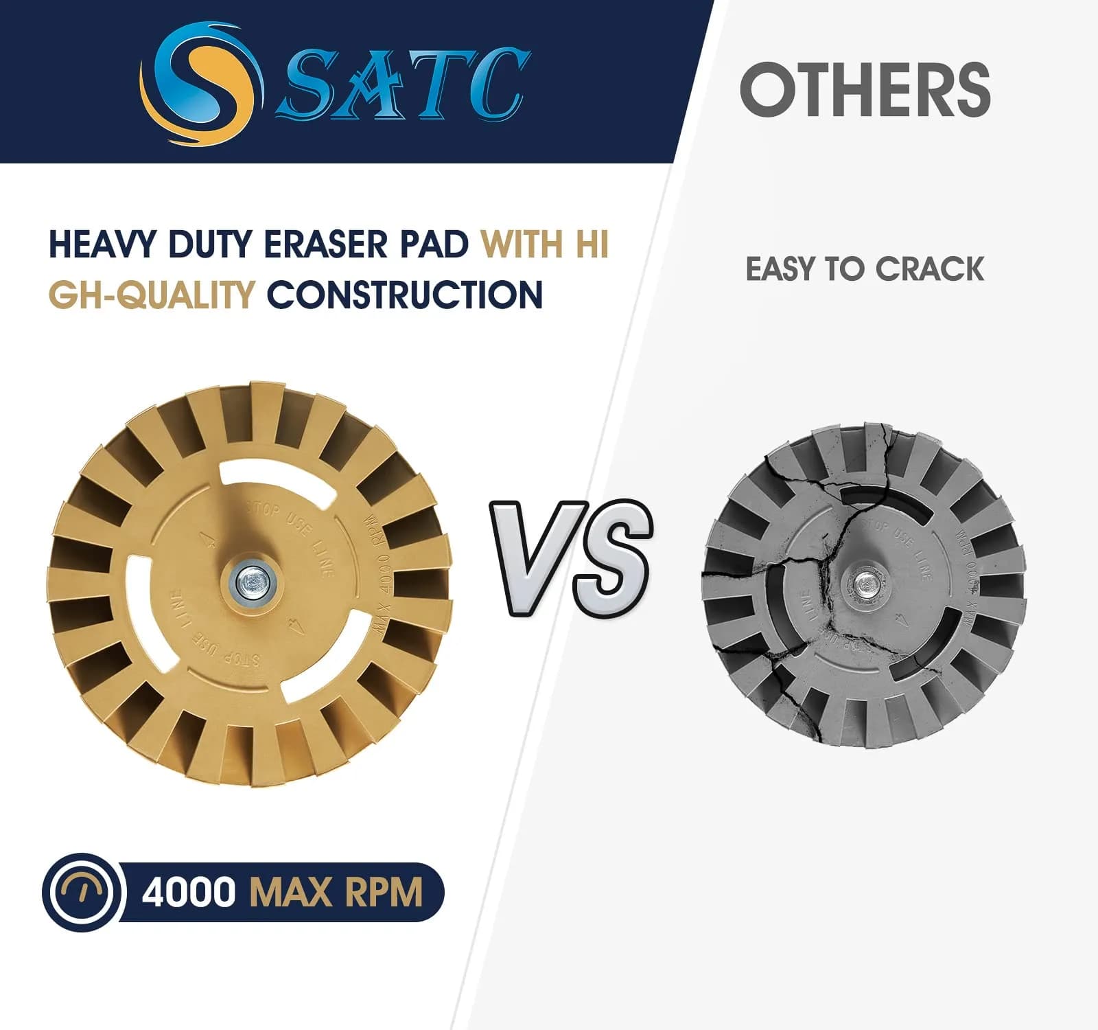S SATC Eraser Wheel 4 Inch (10.16 cm) Decal Remover with Adapter | Removes Stickers & Adhesives - view 3