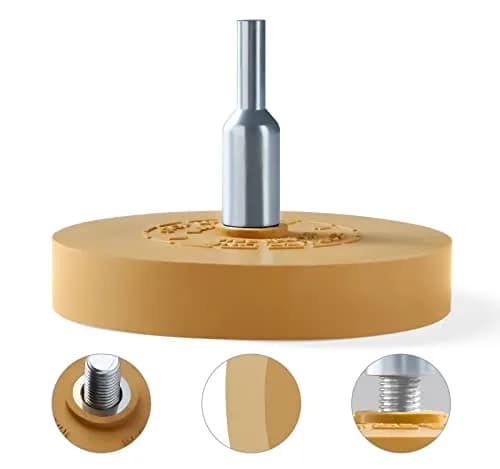 S SATC Decal Remover Eraser Wheel 2-Pack with Drill Adapter Kit | Removes Vinyl, Pinstripes & Graphics thumbnail 2