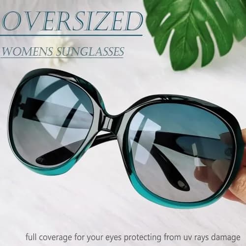 Joopin B07-gradient Green/Green Gradient Oversized Butterfly Sunglasses for Women | Polarized UV400 thumbnail 3