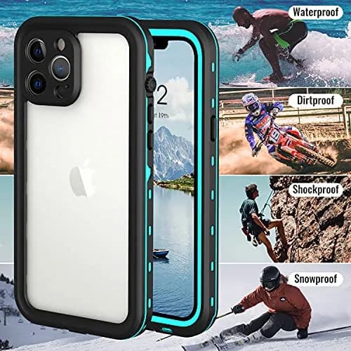 Transy Waterproof Phone Case for iPhone 13 Pro | IP68 Shockproof Dust-Proof with Built-in Screen Protector (Teal, 6.1 inches) thumbnail 6