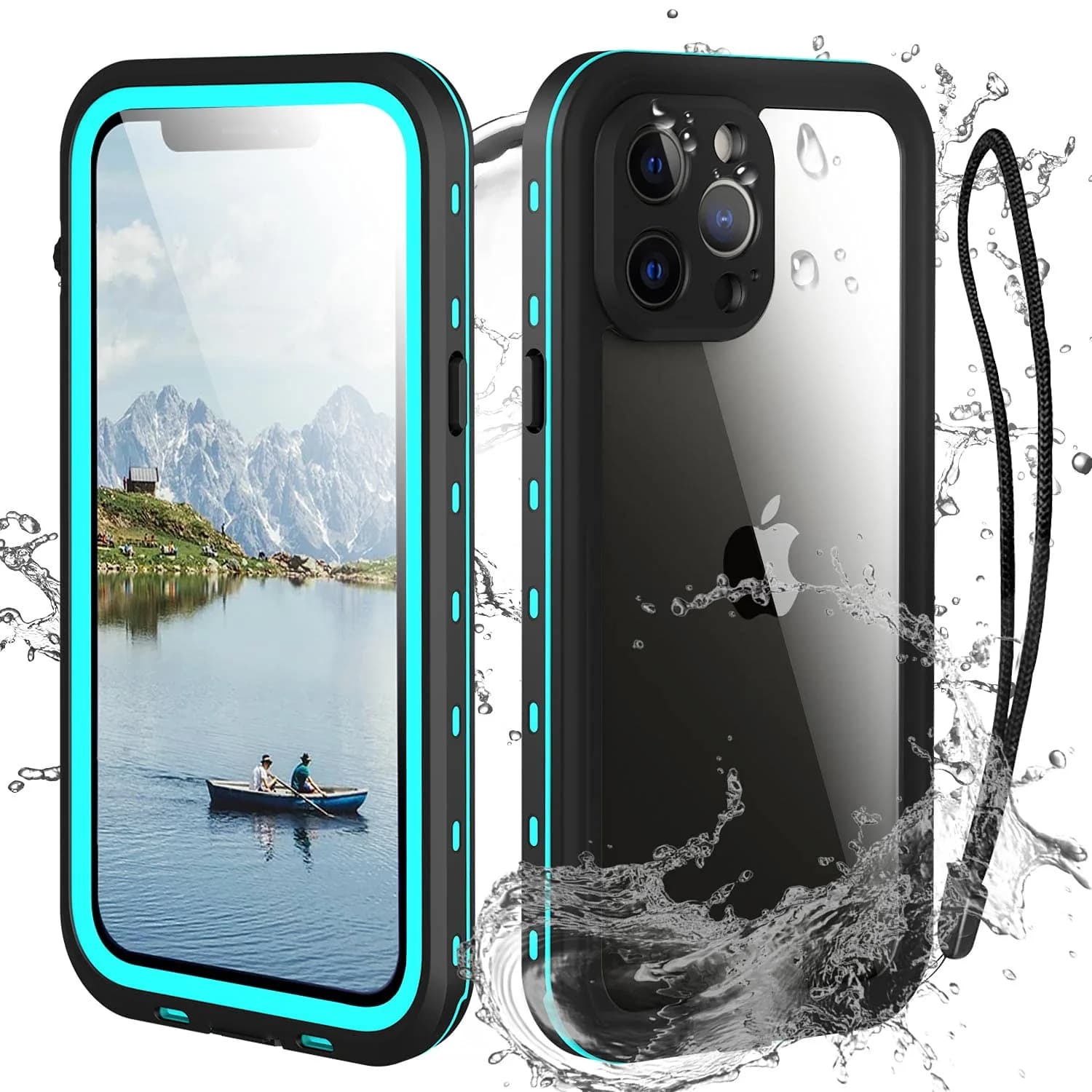Transy Waterproof Phone Case for iPhone 13 Pro | IP68 Shockproof Dust-Proof with Built-in Screen Protector (Teal, 6.1 inches) — Teal / iPhone 13 Pro