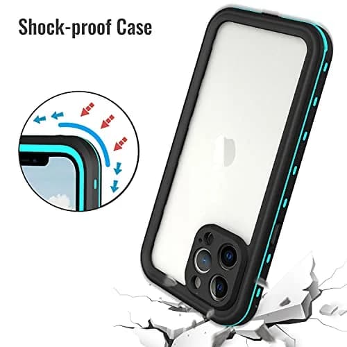 Transy Waterproof Phone Case for iPhone 13 Pro | IP68 Shockproof Dust-Proof with Built-in Screen Protector (Teal, 6.1 inches) thumbnail 3