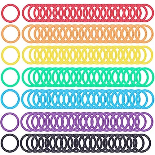 WJASI Plastic Binder Rings 1 Inch (25mm) | 140 Pack Colorful Keychain Clips for Index Cards, Scrapbooks, Documents thumbnail 1