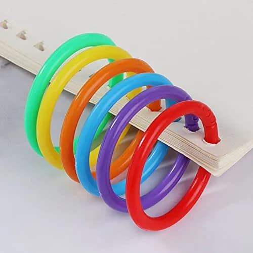WJASI Plastic Binder Rings 1 Inch (25mm) | 140 Pack Colorful Keychain Clips for Index Cards, Scrapbooks, Documents thumbnail 4