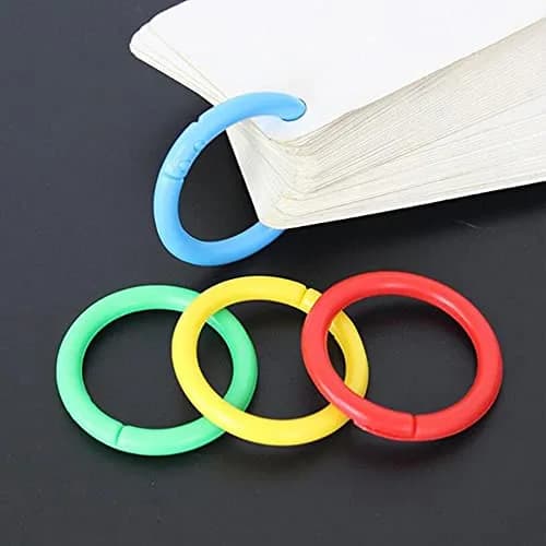 WJASI Plastic Binder Rings 1 Inch (25mm) | 140 Pack Colorful Keychain Clips for Index Cards, Scrapbooks, Documents thumbnail 6