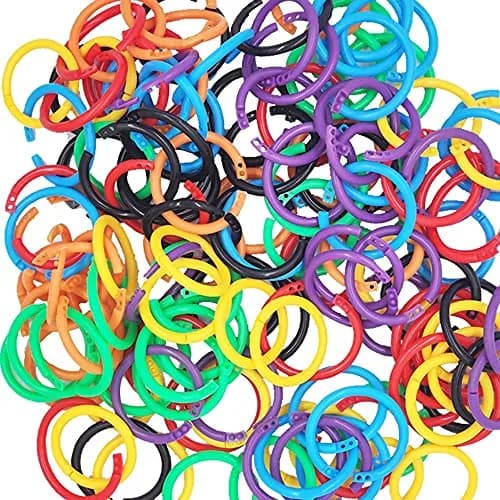 WJASI Plastic Binder Rings 1 Inch (25mm) | 140 Pack Colorful Keychain Clips for Index Cards, Scrapbooks, Documents thumbnail 7