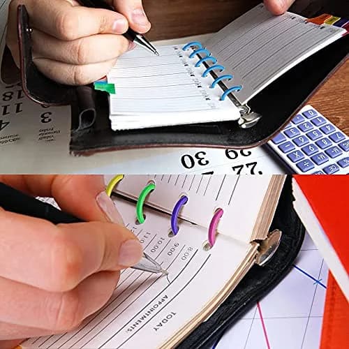 WJASI Plastic Binder Rings 1 Inch (25mm) | 140 Pack Colorful Keychain Clips for Index Cards, Scrapbooks, Documents thumbnail 2
