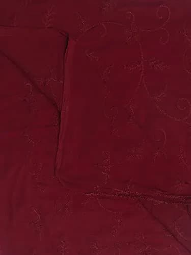 DUPATTA BAZAAR Women's Maroon Floral Embroidered Chiffon Dupatta 2.4m (8 ft) | Hand Wash Only thumbnail 6