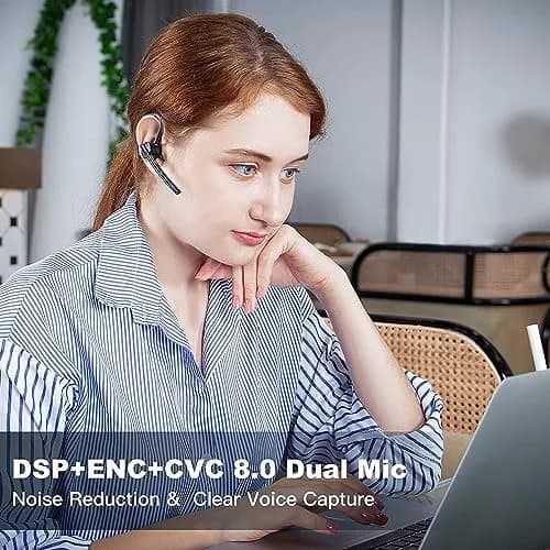 New Bee Bluetooth Headset M50 Wireless Earphone 24Hrs Talktime Blue | Noise Cancelling & Long Battery thumbnail 2