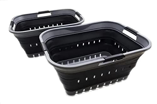SAMMART 42L Collapsible Laundry Basket | Space Saving Foldable Storage (70-120c) thumbnail 1